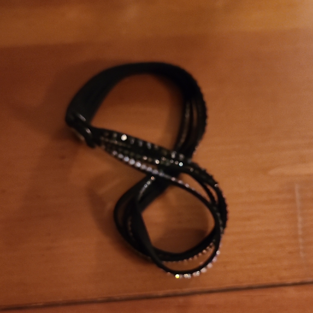 Elegant Black Rhinestone Women's Wrap Bracelet